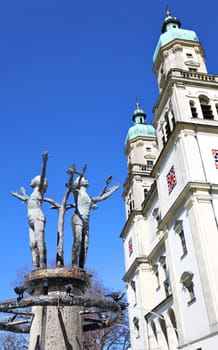 Kempten Baden-Württemberg/ Germany - 09 30 2019: Kempten is a city in Germany with many historical attractions