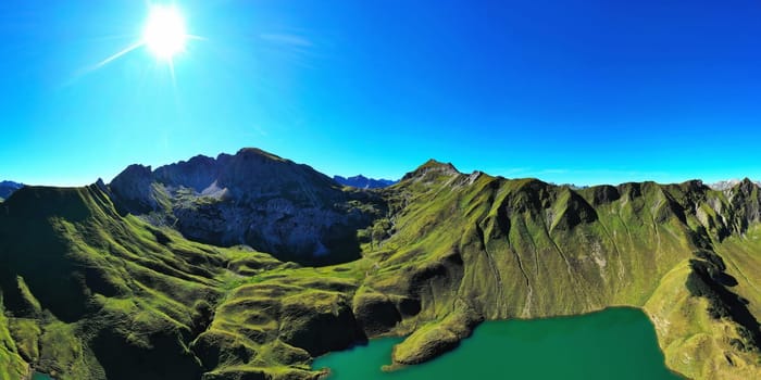The Schrecksee is a mountain lake in the high Alps