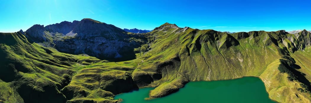 The Schrecksee is a mountain lake in the high Alps