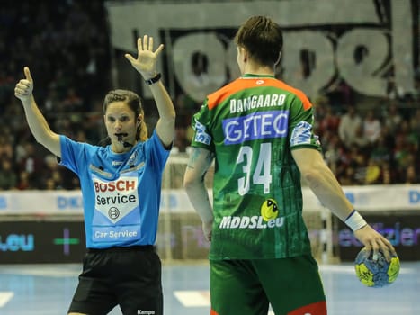 DHB, handball, referee, Tanja Kuttler, game,SC Magdeburg, HSG Wetzlar, 29.12.19 , Magdeburg