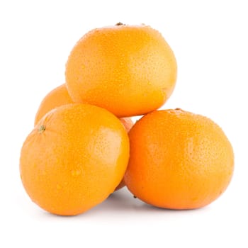 Ripe tangerine or mandarin isolated on white background