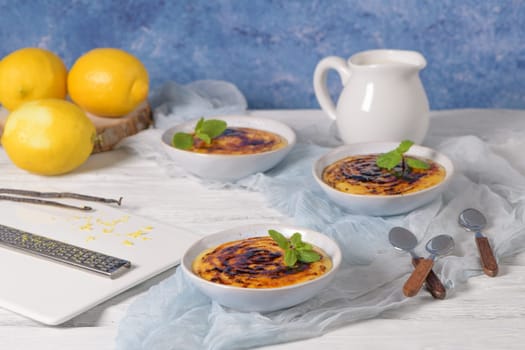 Leite creme, portuguese desert similar to creme brulee, cream brulee and burnt cream.