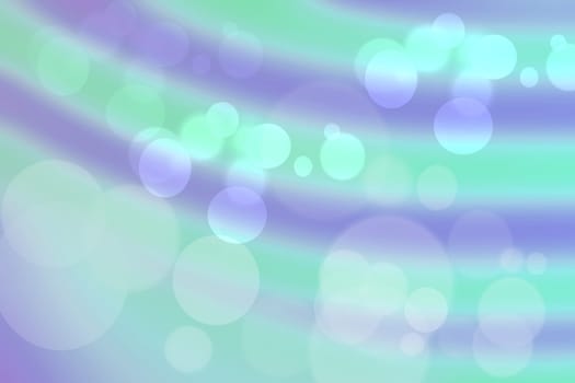 Abstract gradient violet green turquoise background texture with blurred white bokeh circles and lights. Space for design. Beautiful backdrop.