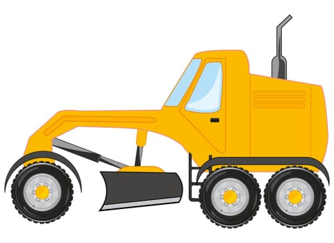 Vector illustration of the cartoon of the road technology grader