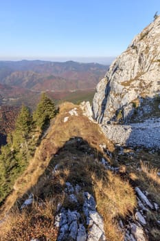 mountain landscape in Piatra Craiului Mountains, Romania