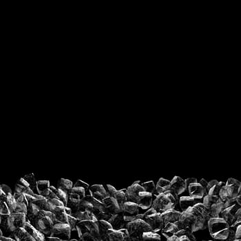 The 3d rendering of ice cube with black background
