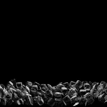 The 3d rendering of ice cube with black background