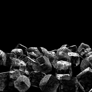 The 3d rendering of ice cube with black background