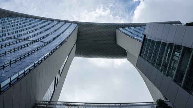 marina bay sands architecture tower perspective day cloudy