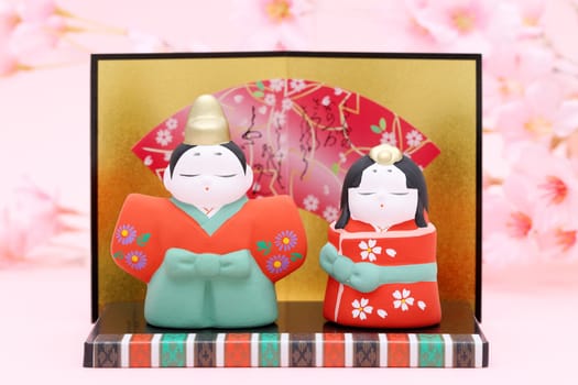 Traditional Japanese dolls used for a Hinamaturi festival for girls