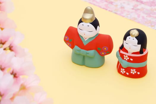 Traditional Japanese dolls used for a Hinamaturi festival for girls