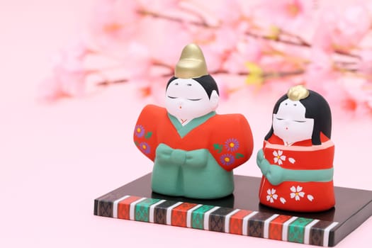 Traditional Japanese dolls used for a Hinamaturi festival for girls