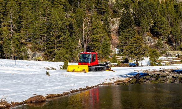 a view of snow groomer