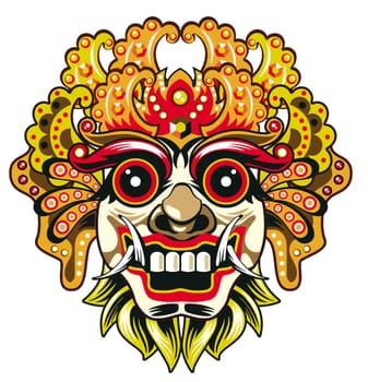 bali mask culture ancient head asian illustration