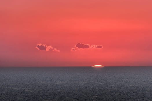beautiful sunrise at sea in Persian Gulf