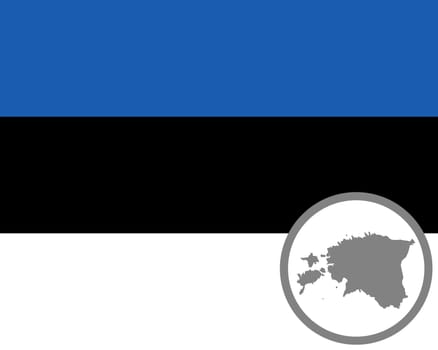 Fahne und Landkarte der Estland