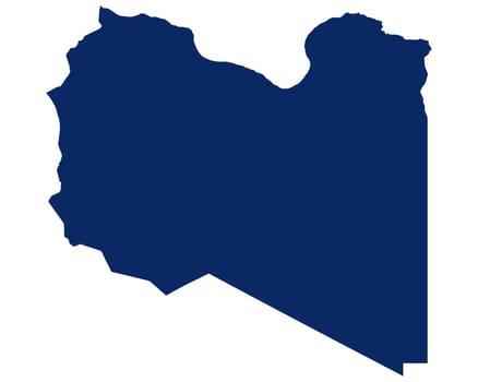 Karte von Libyen in blauer Farbe