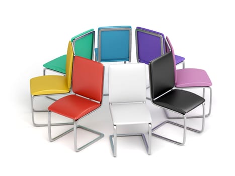 Modern dining chairs with different colors