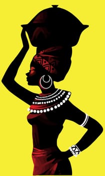 african dance tribal ritual ethnic ceremony illustration yellow