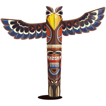 indigenous eagle cultural totem pole tribal illustration