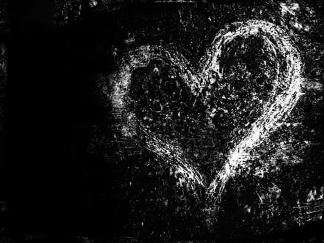 Grunge design with white heart symbol. It can be used as a Valentine's theme, poster, wallpaper, design t-shirts and more.