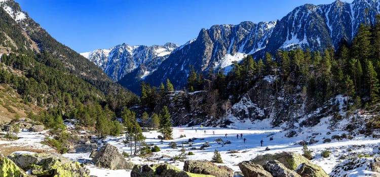 nordic tracks of Cauterets, a Pyrenees mountains, France