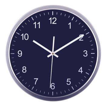 Wall clock isolated on white background. Ten past ten