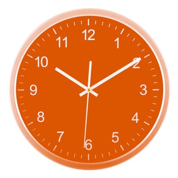 Wall clock isolated on white background. Ten past ten