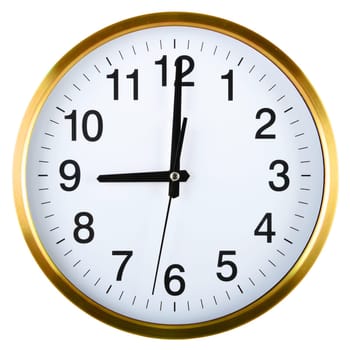 Wall clock isolated on white background.