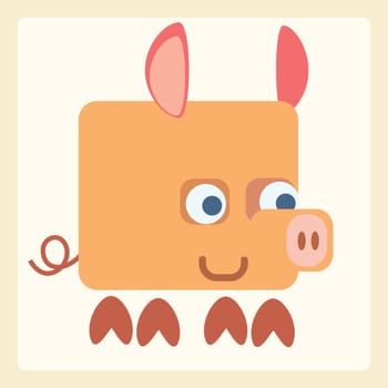 Good pig baby stylized pictogram symbol illustration