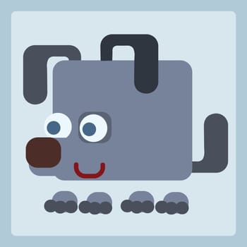Good dog stylized children book icon symbol illustration