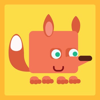 Good Fox stylized children icon symbol illustration