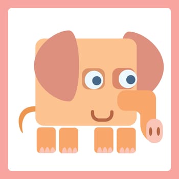 Good elephant stylized children icon symbol illustration