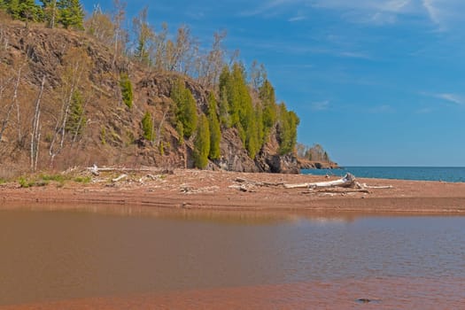 Sandbar on the Gooseberry River Mouth into Lake Superior