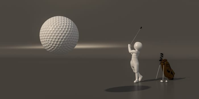 3d illustrator, 3d rendering, Symbol of the playing goft.