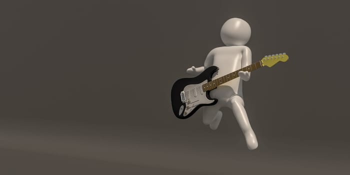 3d illustrator group of career musician symbols on a gray background, 3d rendering of the Music player. Includes a selection path.