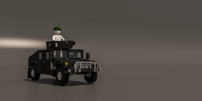 3d illustrator, 3d rendering, symbol of the Soldiers and weapons.