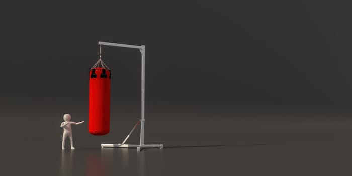 3d illustrator, 3d rendering, the symbol of the boxing.
