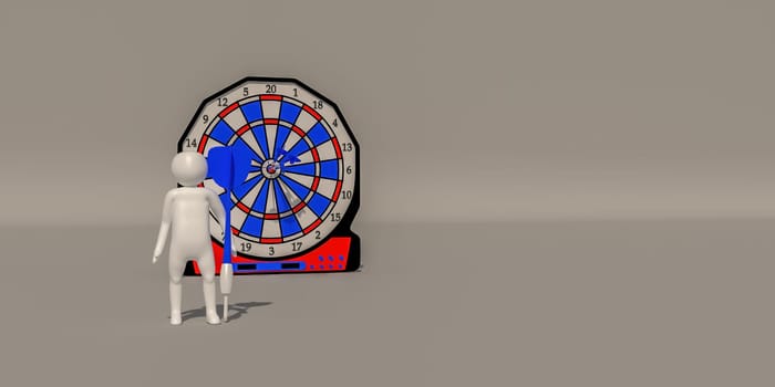 3d illustrator, 3d rendering, symbol of the Game and Sports Darts.