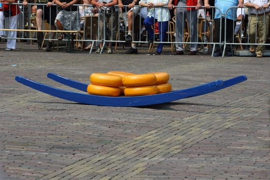 Alkmaar, The Netherlands  July 27th 2012: The weekly cheese market.