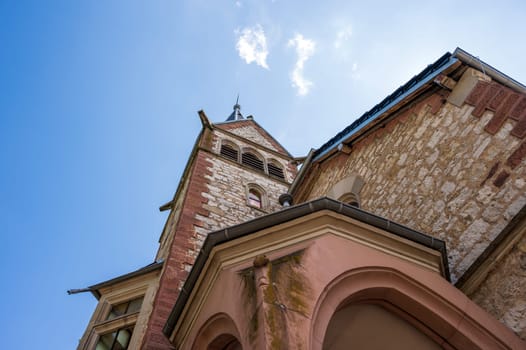 Detailed view of the Martin Luther Church in Staufen im Breisgau