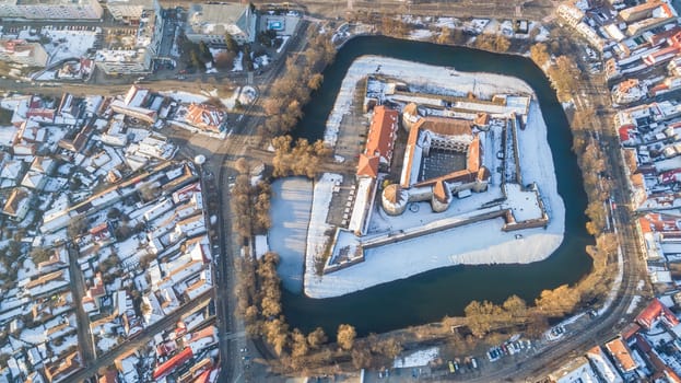 aerial view of Fagaras Fortress, Transylvania, Romania