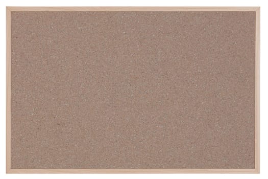 A cork notice board with wood frame isolated on white with clipping path