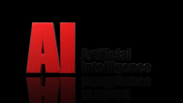 The 3d rendering of 3D AI Wording with white background