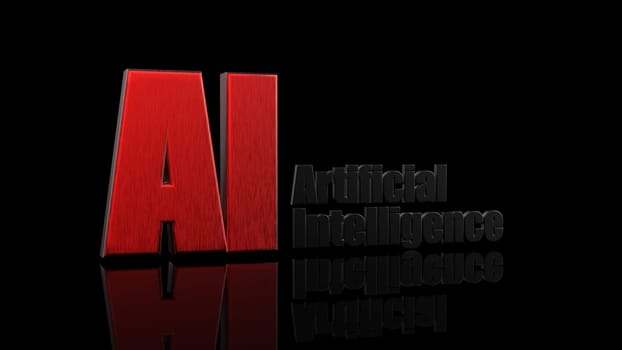 The 3d rendering of 3D AI Wording with white background