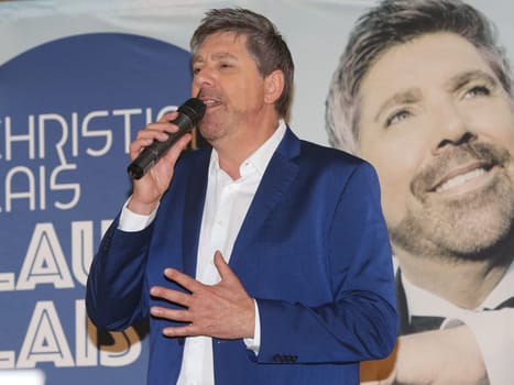 Singer Christian Lais on his promotional tour on January 18, 2020 in Magdeburg