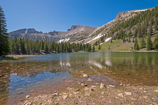 Dramatic Mountains Rising Over an Alpine Stella Lake in Great Basin National Park in Nevada