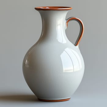 A beautifully crafted ceramic jug with a smooth, reflective surface, a curved handle, and subtle earthy-toned edges, set against a neutral background.