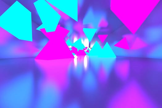 3d rendering of backgrounds abstract. 3d illustration of simple Geometric. Colorful illumination