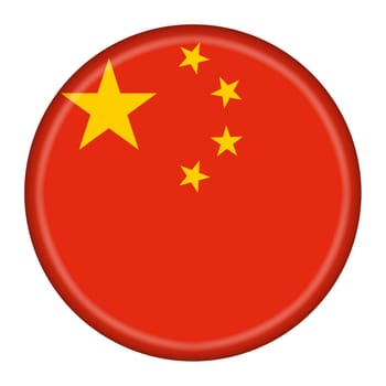 A Peoples Republic of China button illustration with clipping path.